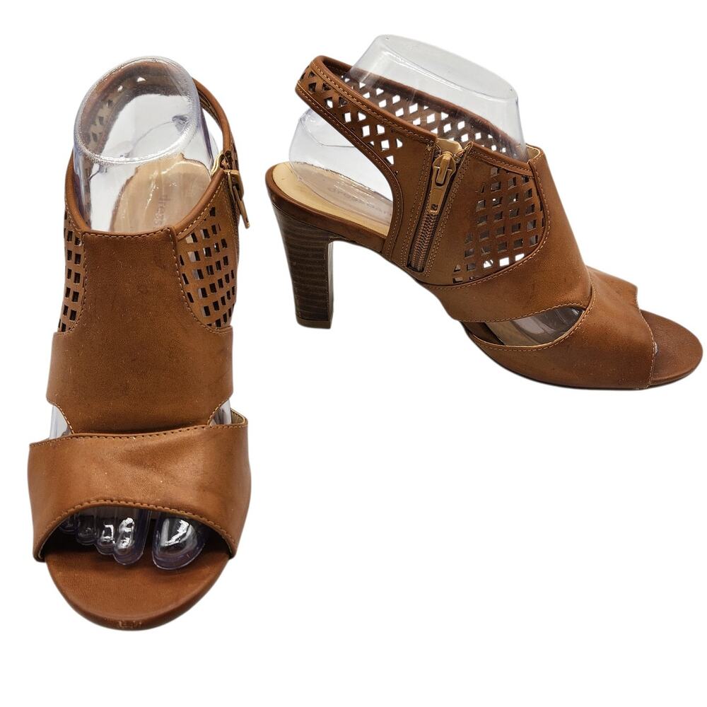 Dressbarn Brown Cutout Slingback Heels